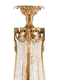 A Pair of French Neoclassical Style Gilt Bronze Chandeliers