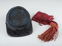 [CIVIL WAR]. Chasseur-style cap with 3rd regiment number and insignia and officer's sash.