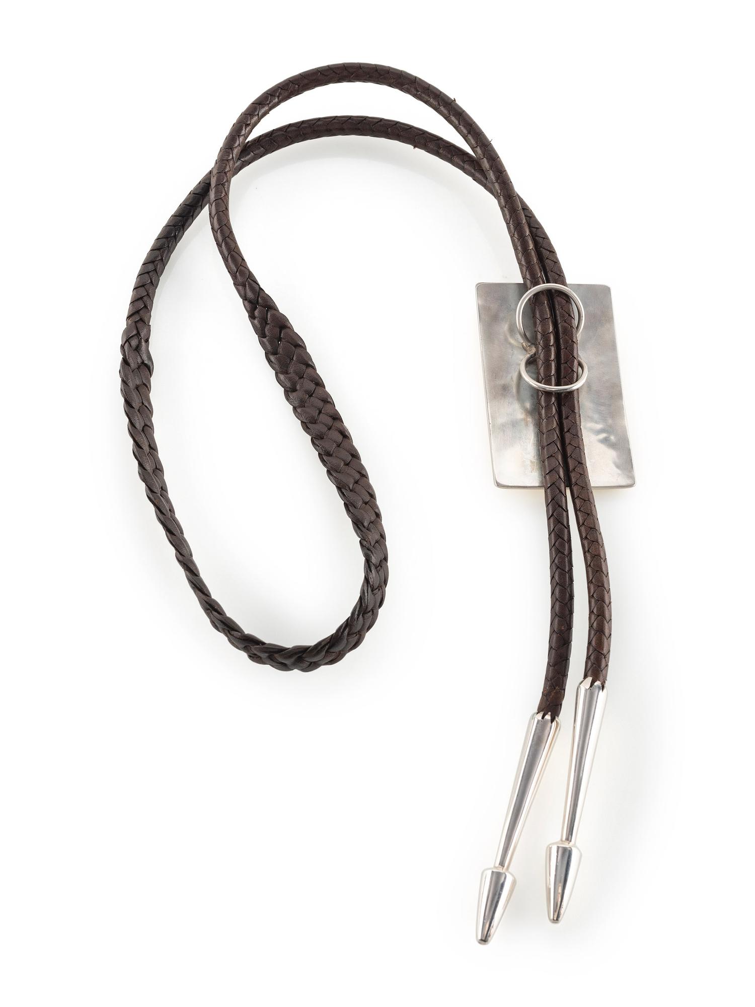 Sterling Silver Katsina Bolo Tie, with 14k Gold Accents