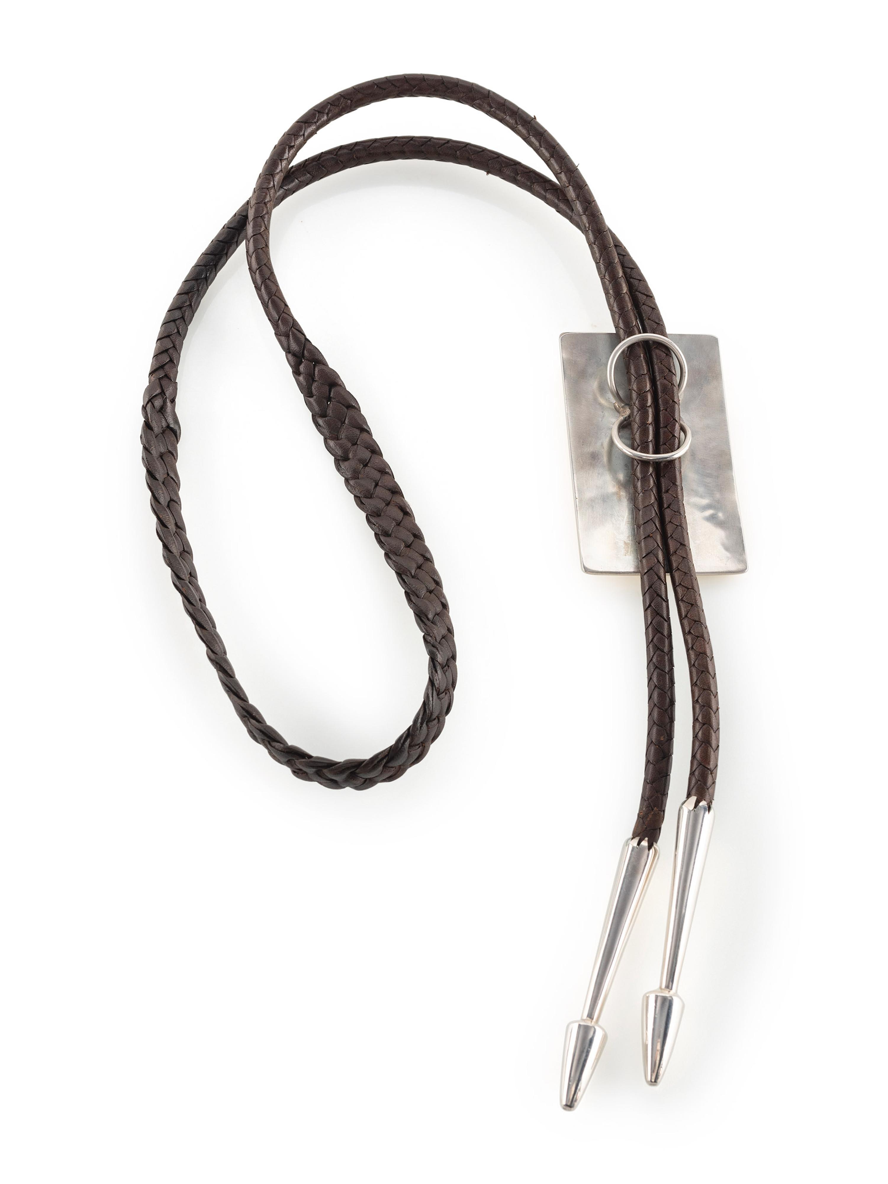 Sterling Silver Katsina Bolo Tie, with 14k Gold Accents