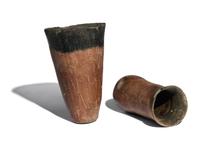 Two Egyptian Black-Topped Pottery Jars