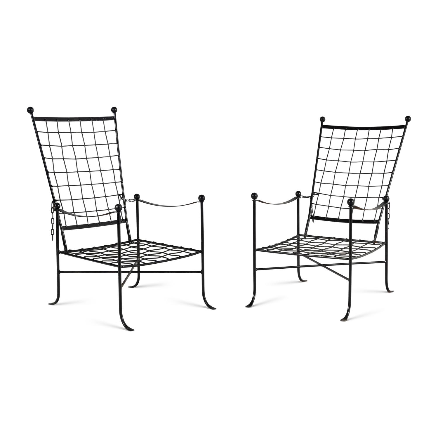 A Painted Metal Fifteen-Piece Garden Suite