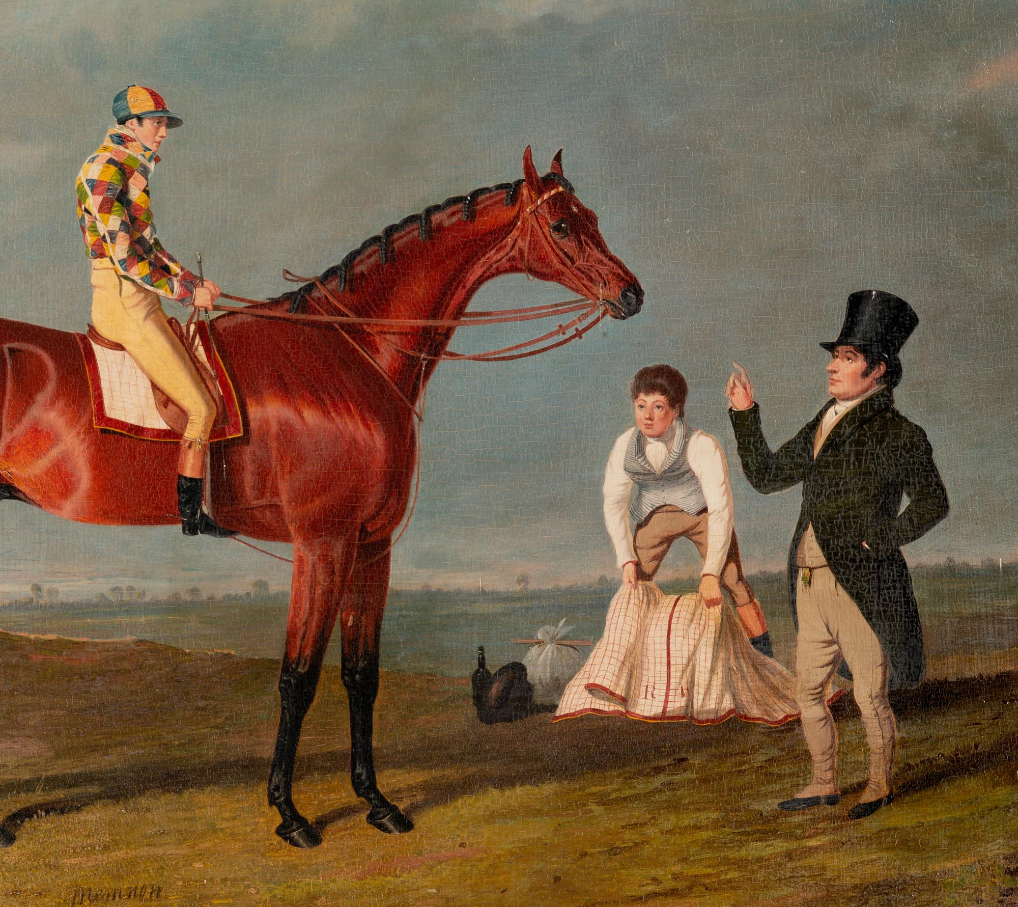 Memnon, a Bright Bay, William Scott up, Wearing the Harlequin Colors of Lord Darlington , 1826