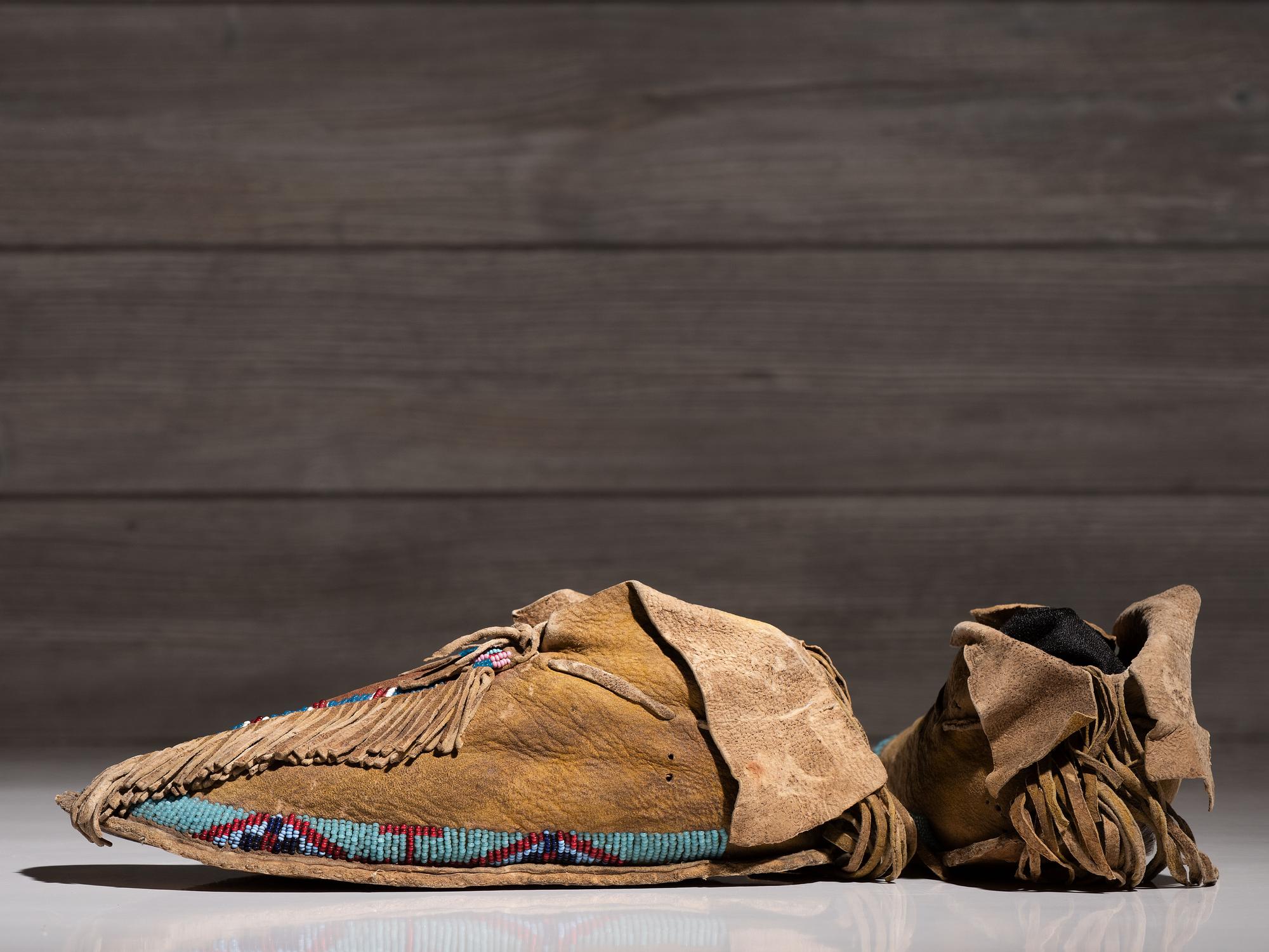 Kiowa Beaded Hide Moccasins