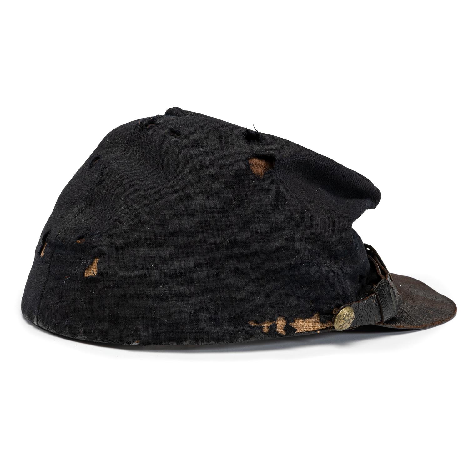 140th Pennsylvania Infantry II Corps enlisted man's forage cap identified to Philip A. Cooper, Company C.