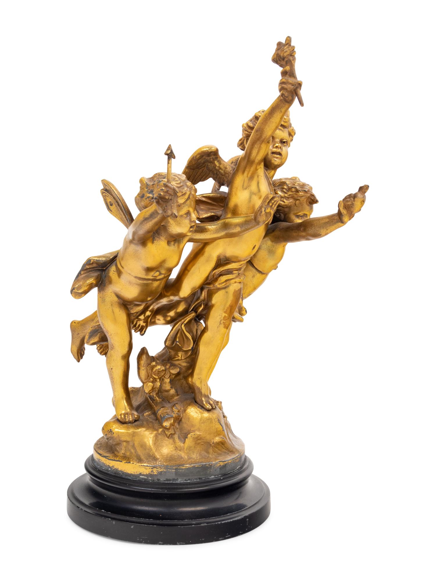 A Continental Gilt Bronze Figural Group