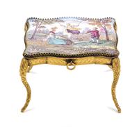 An Austrian Enameled Diminutive Table Width 2 3/4 inches. — 19TH/20TH CENTURY