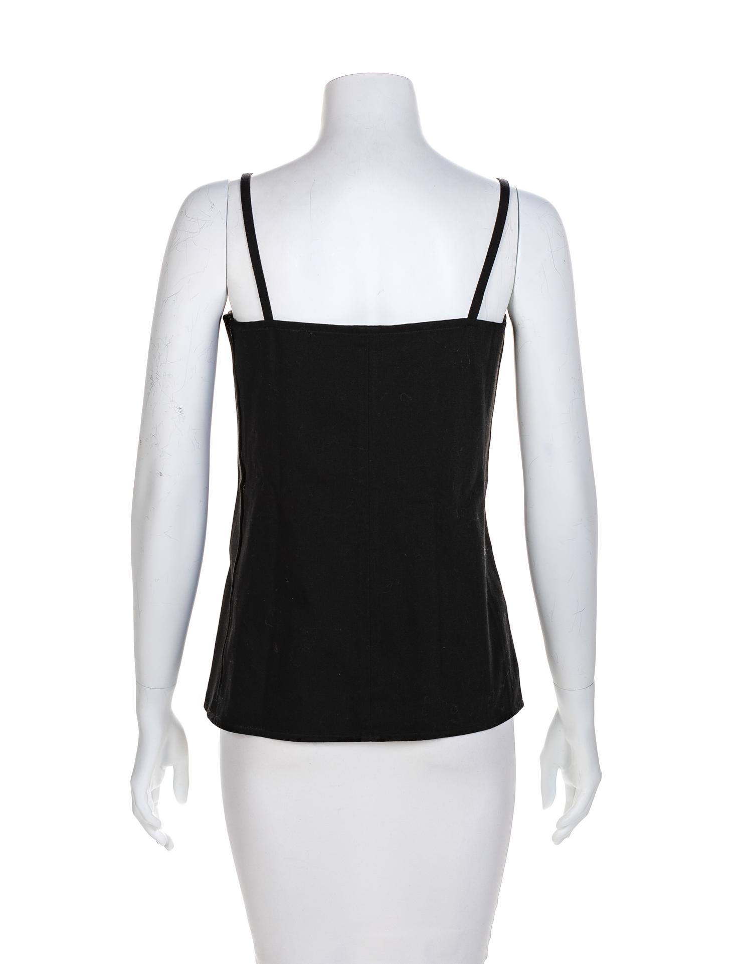 Saint Laurent Rive Gauche Black Top, 1970s Size label: 40