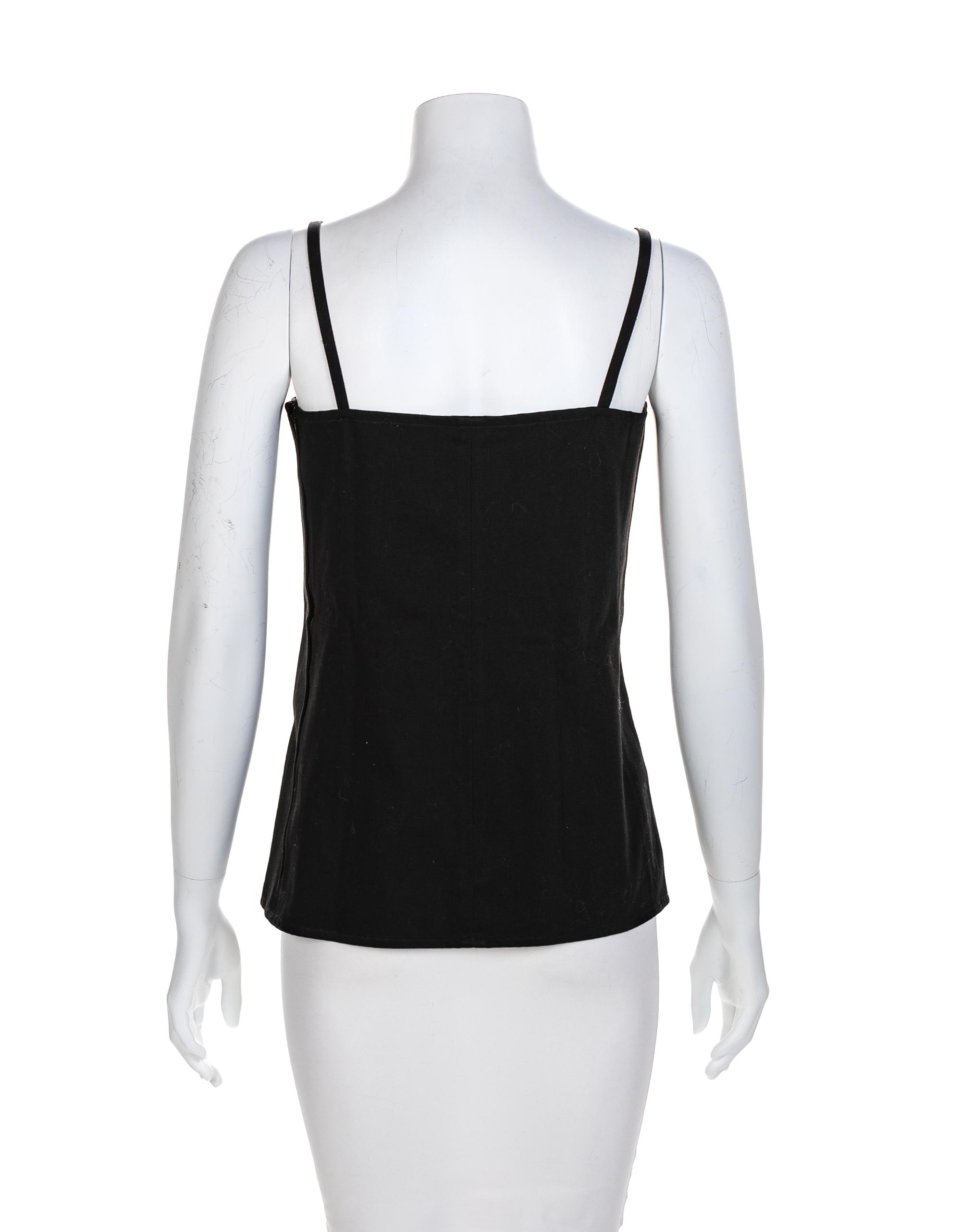 Saint Laurent Rive Gauche Black Top, 1970s Size label: 40
