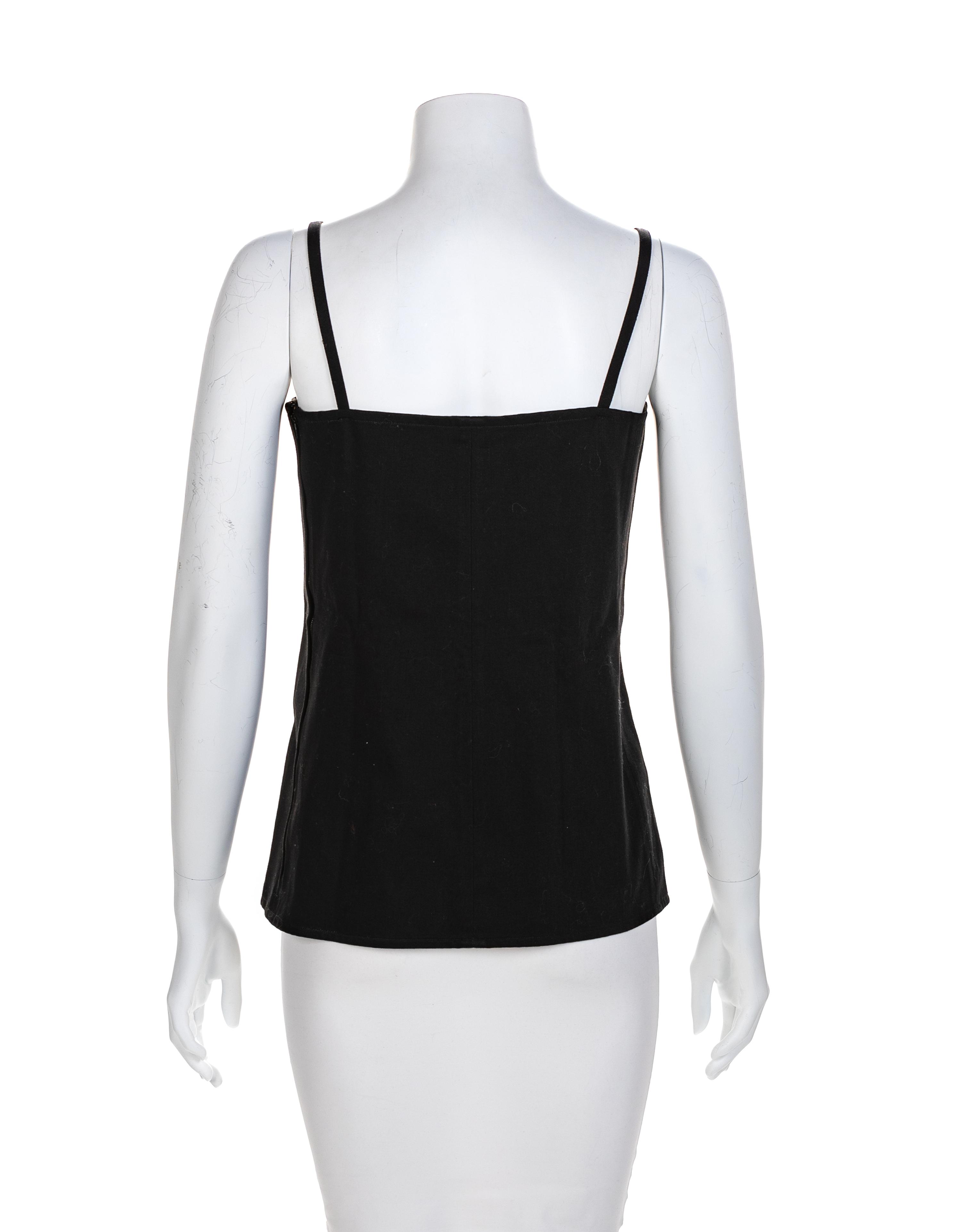 Saint Laurent Rive Gauche Black Top, 1970s Size label: 40