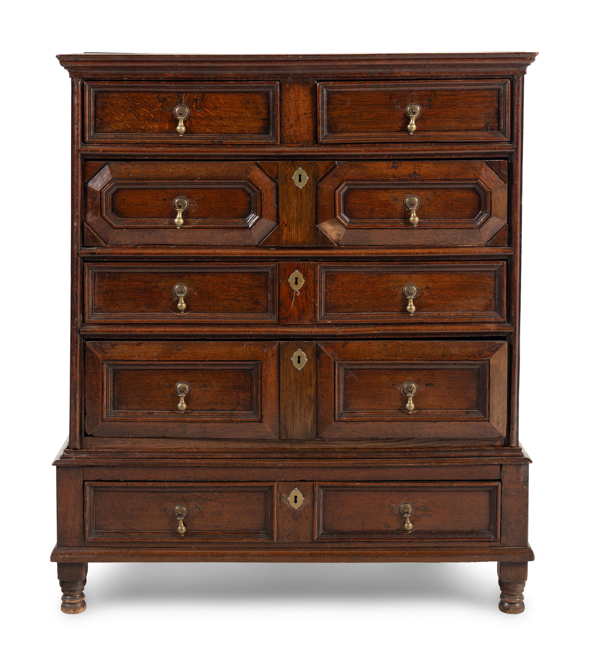 A Charles II Oak Chest of Drawers