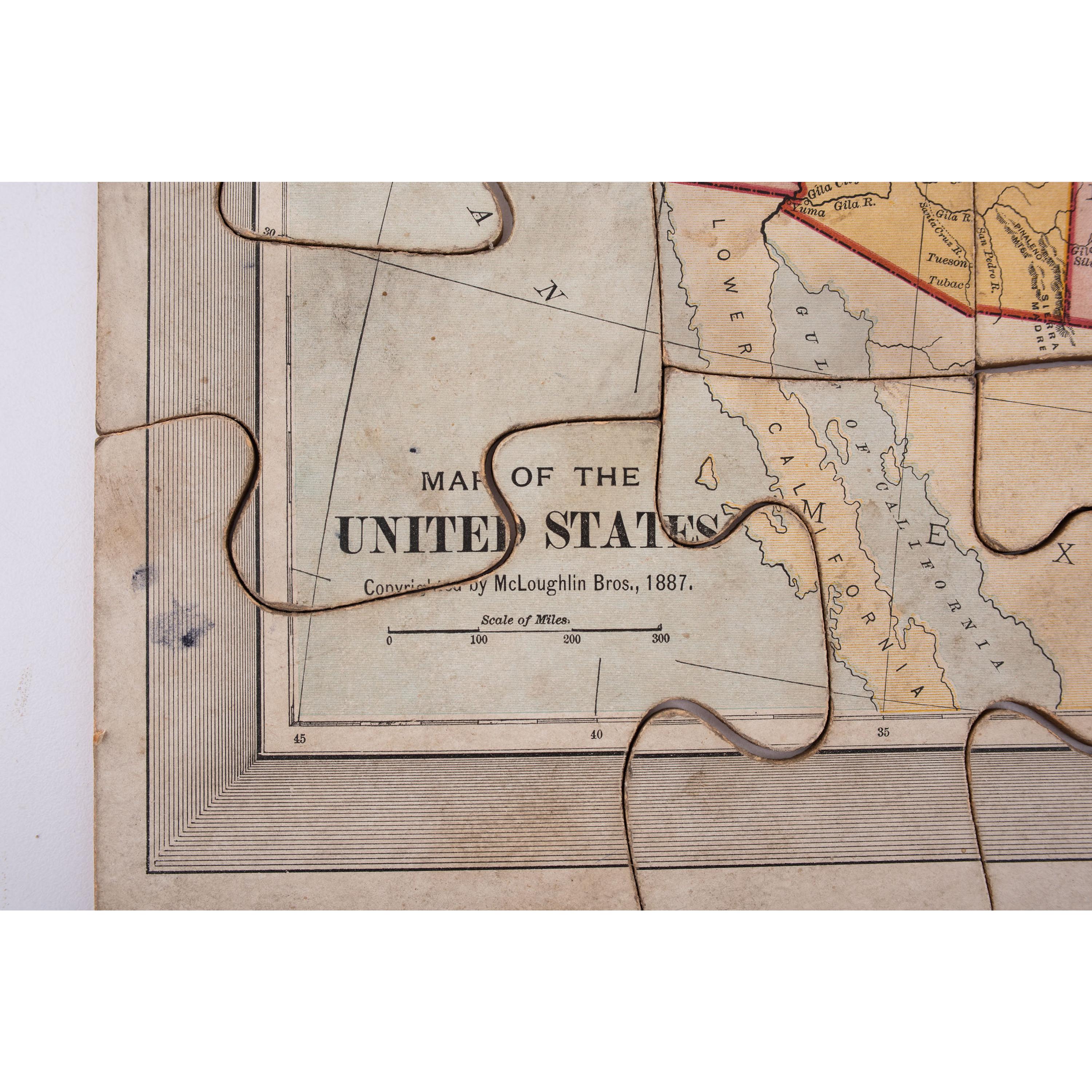 A New Dissected Map of the United States and a Box of Picture Cubes