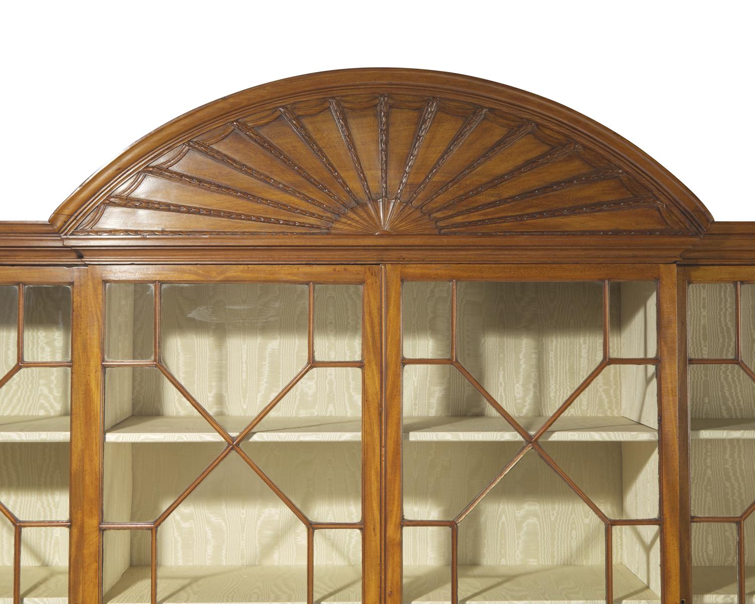 A George III mahogany breakfront bookcase, circa 1790