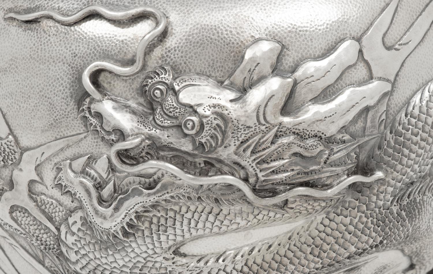 A Chinese Export Silver Seven-Piece Tea and Coffee Service