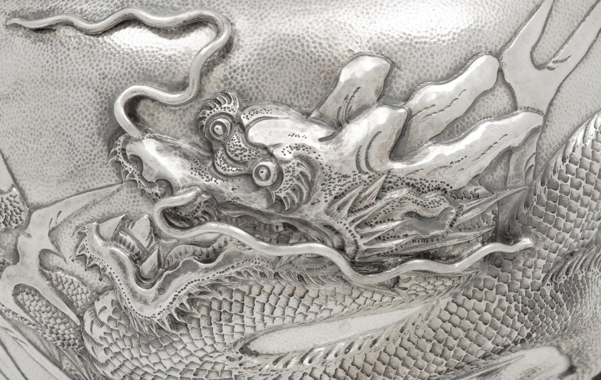 A Chinese Export Silver Seven-Piece Tea and Coffee Service