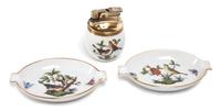 Three Herend Porcelain Table Articles Length of first 4 1/2 inches.