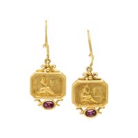 SeidenGang, Yellow Gold and Garnet Earrings