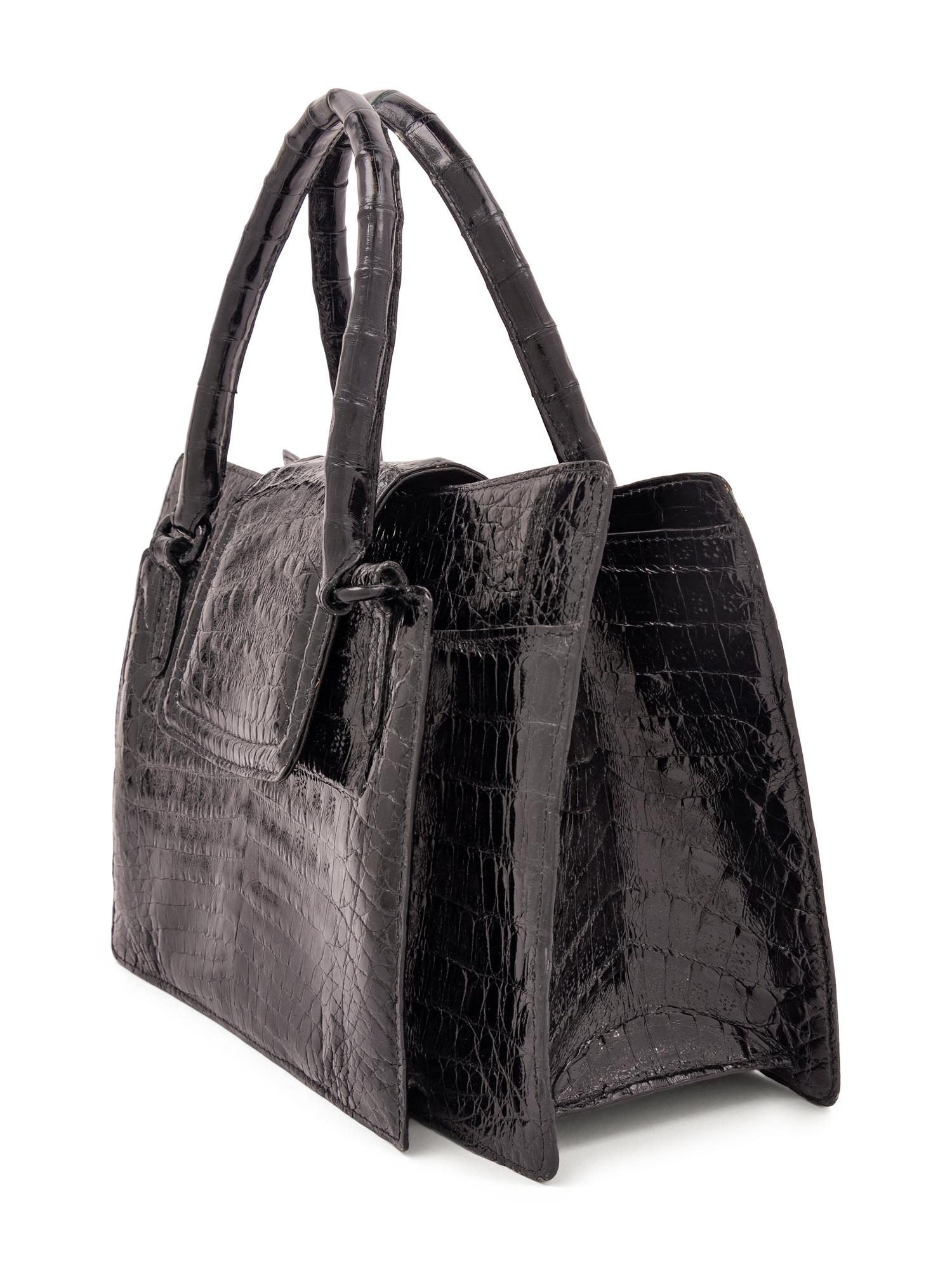 Nancy Gonzalez Black Alligator Bag, 2000s