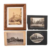 [EARLY PHOTOGRAPHY]. A group of photographs featuring cities, interiors, and landscapes, comprising:
