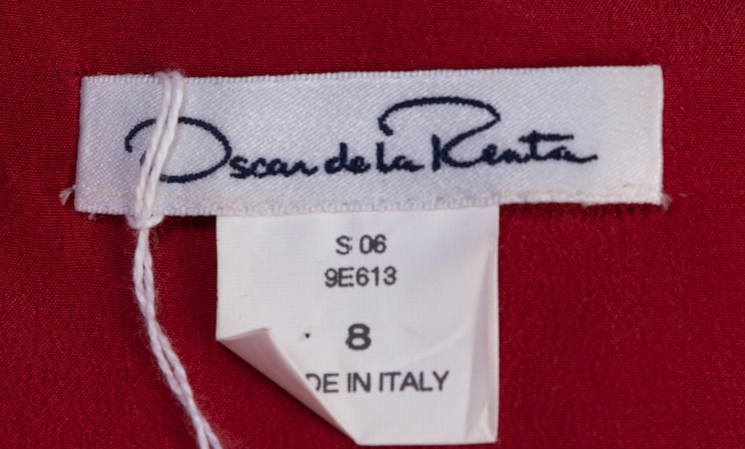 An Oscar de la Renta Orange Silk Shift Dress, Size 8.