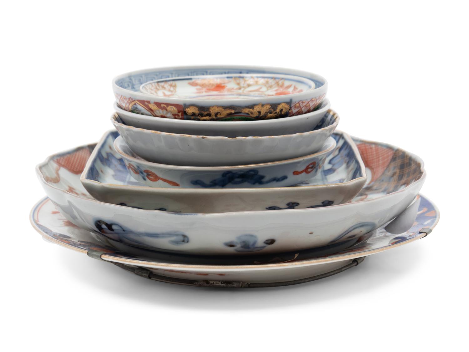 A Group of Imari Palette Porcelain Articles