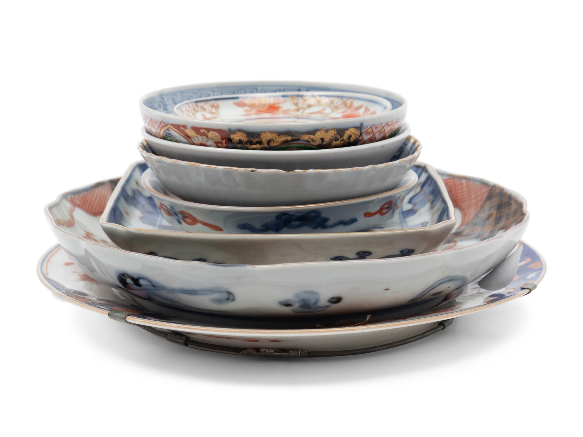 A Group of Imari Palette Porcelain Articles
