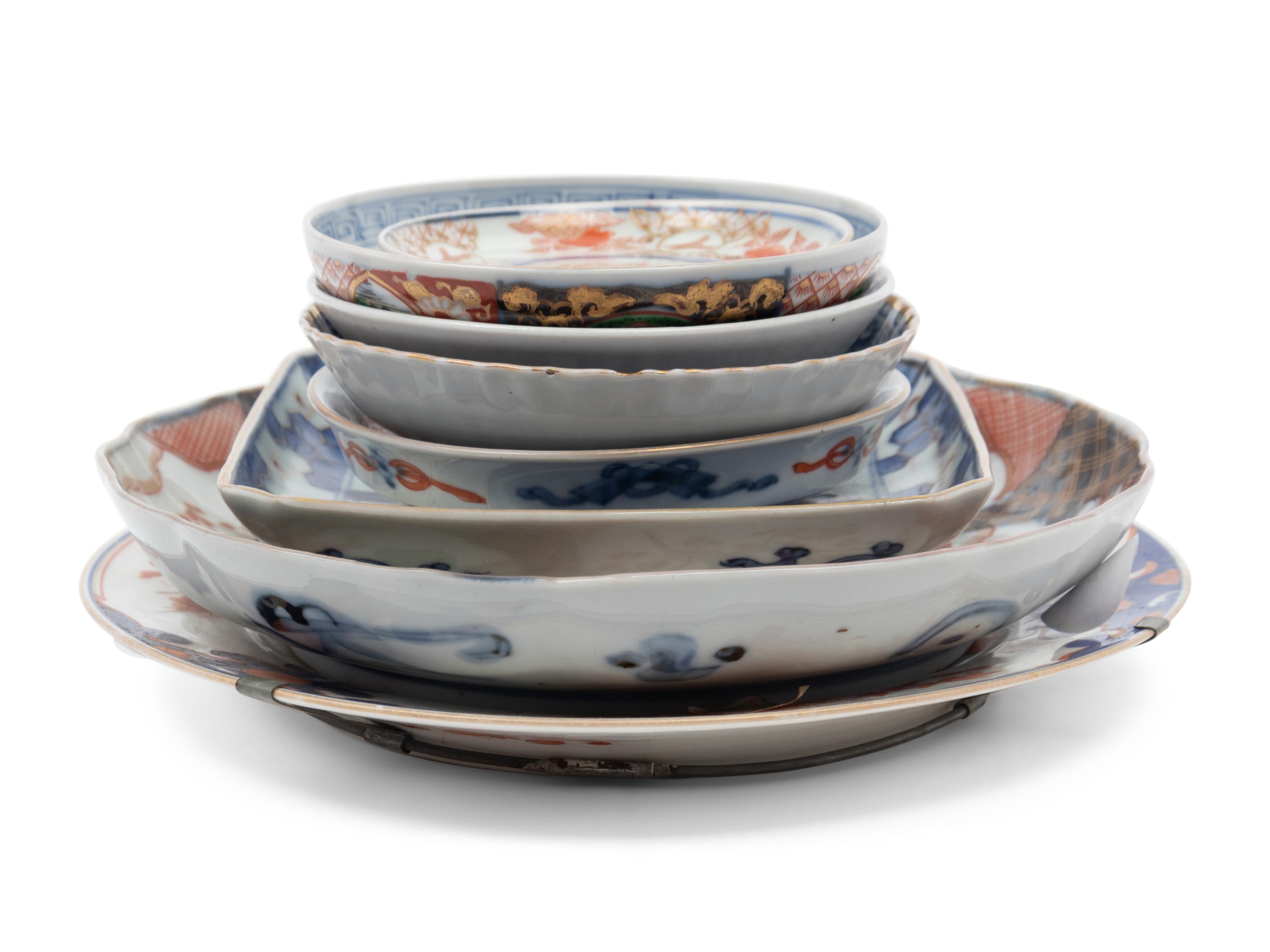 A Group of Imari Palette Porcelain Articles