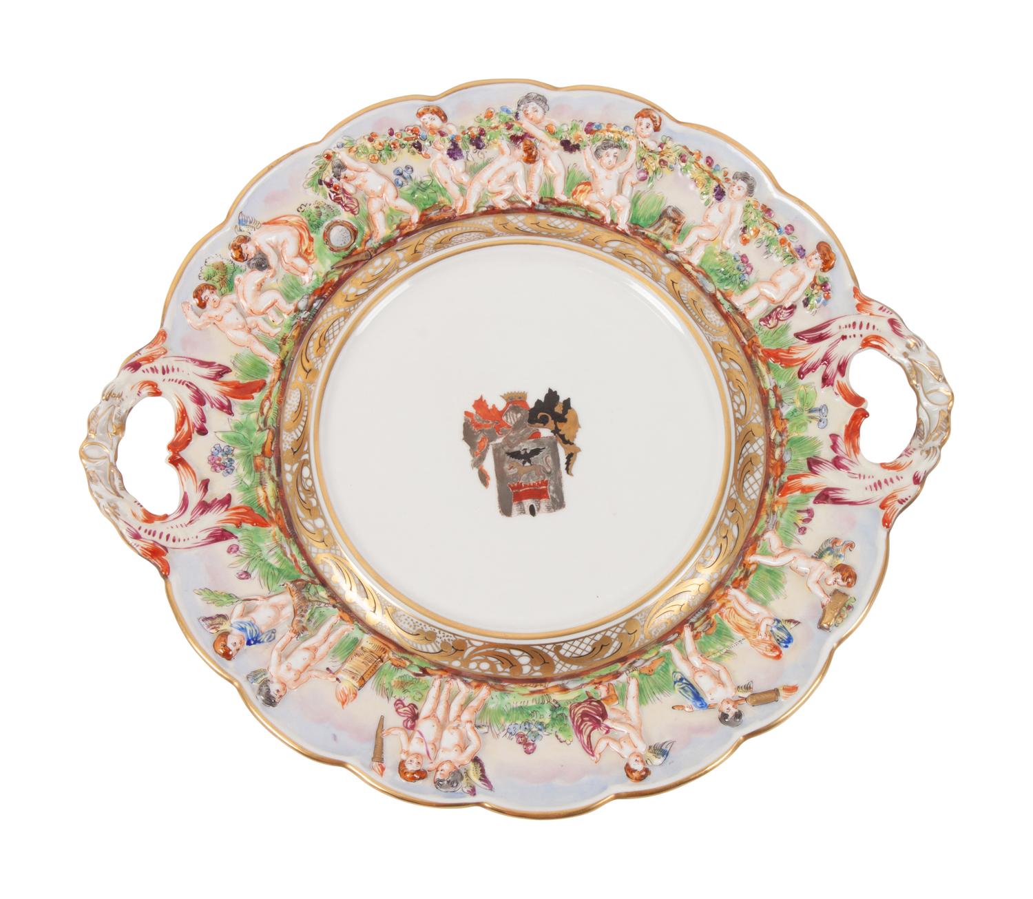 A Group of Capodimonte Porcelain Objects Including a Soup Tureen, Undertray and Hinged Box