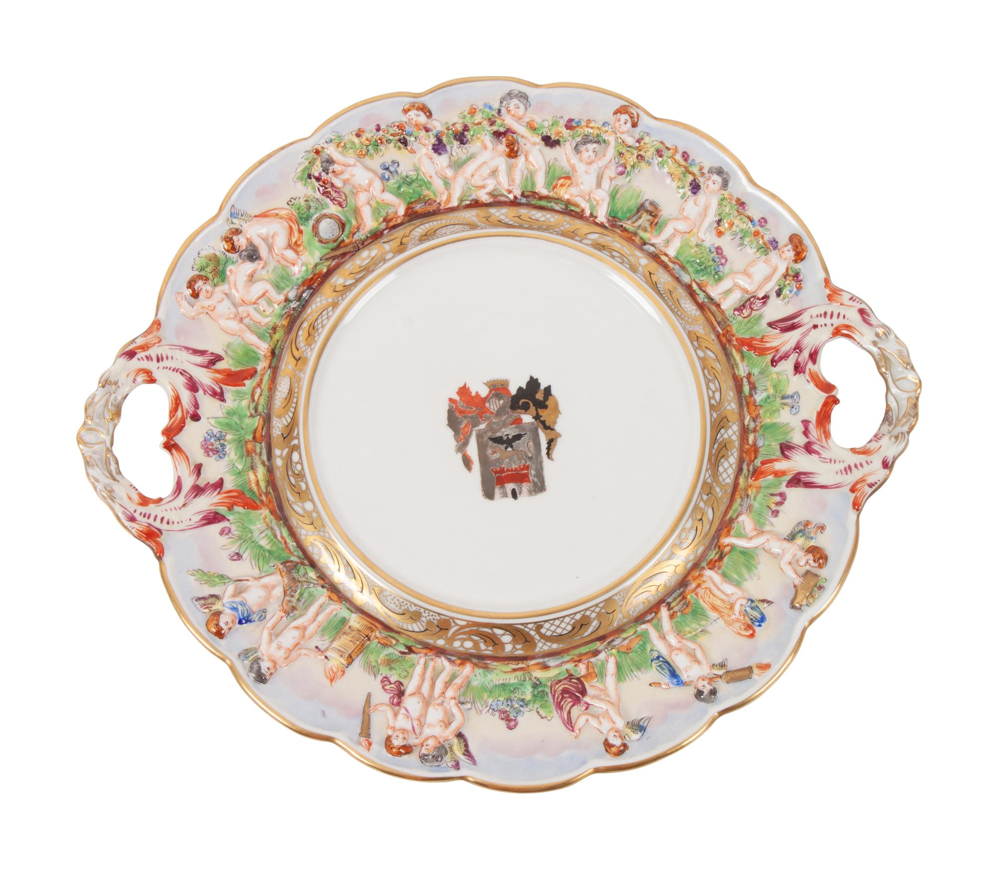 A Group of Capodimonte Porcelain Objects Including a Soup Tureen, Undertray and Hinged Box