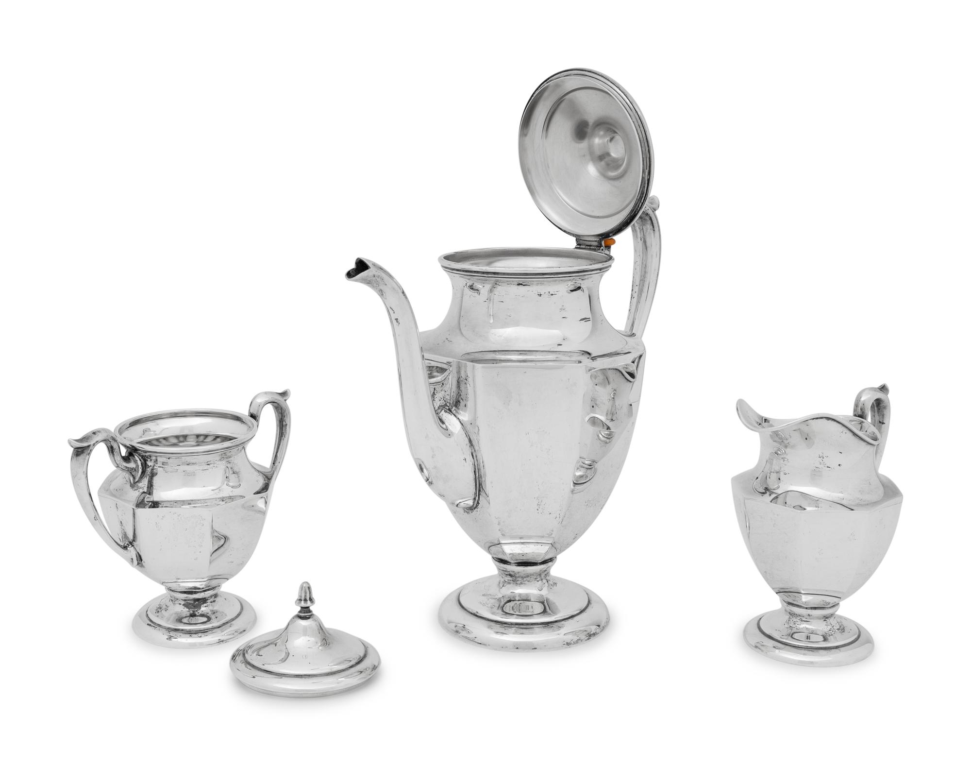 An American Silver Three-Piece Coffee Service