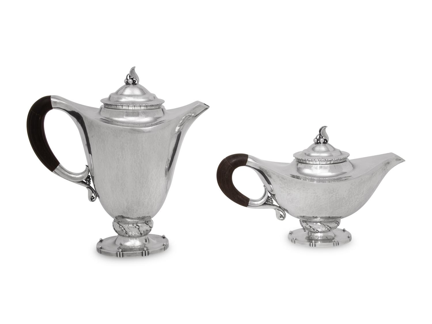 A Georg Jensen Silver Teapot and Coffee Pot