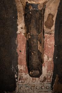 An Egyptian Painted Wood Mummy Mask