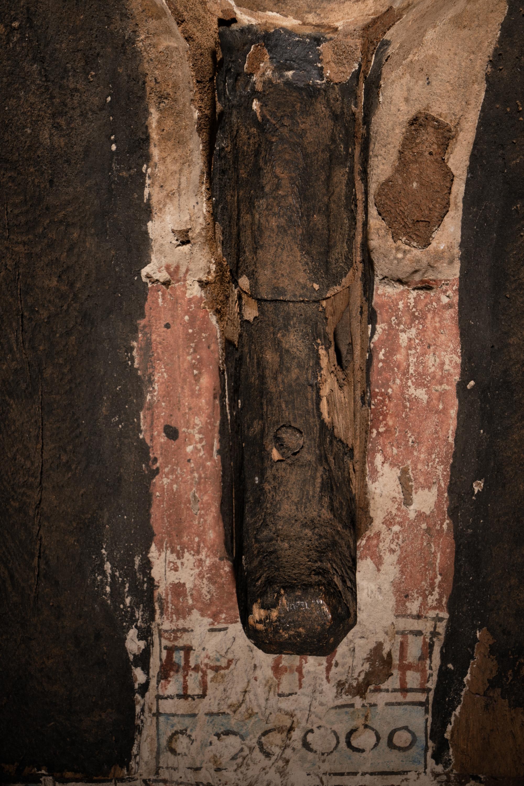 An Egyptian Painted Wood Mummy Mask