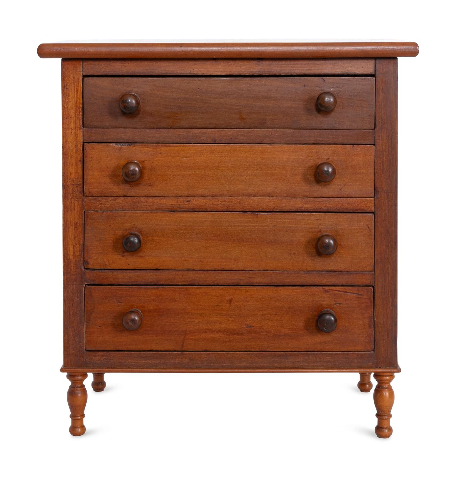 A Miniature Federal Maple and Poplar Chest of Drawers