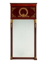 An Empire Style Gilt-Bronze-Mounted Mahogany Mirror — 19TH CENTURY