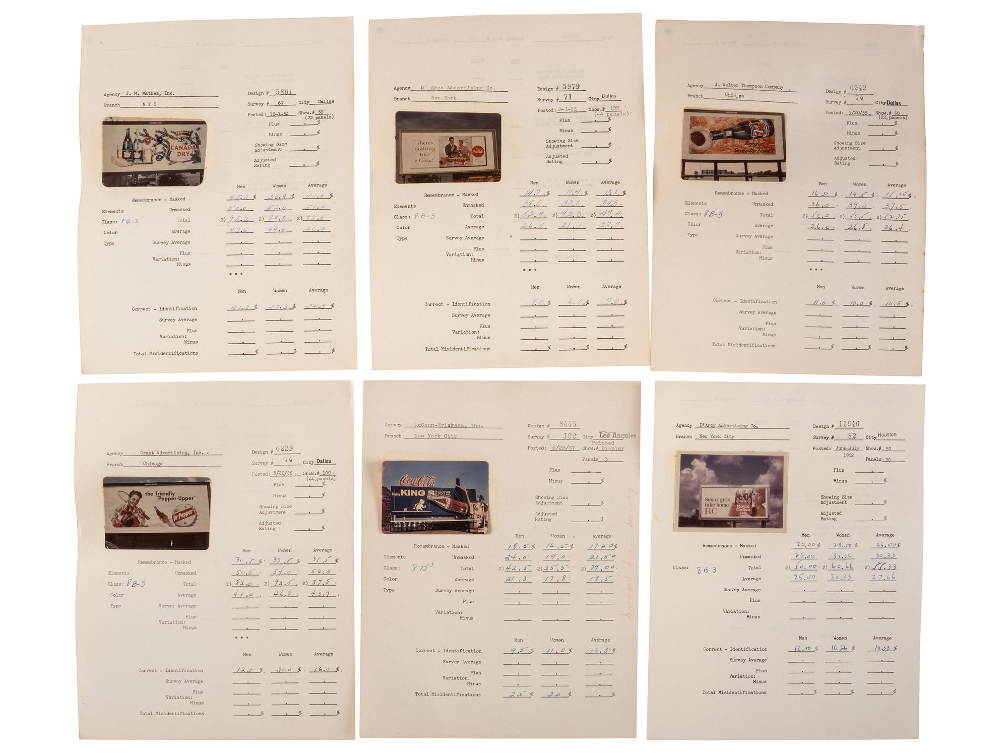 [ADVERTISING]. Extensive collection of outdoor advertising survey reports and historical billboard images from the "Golden Age of Advertising."