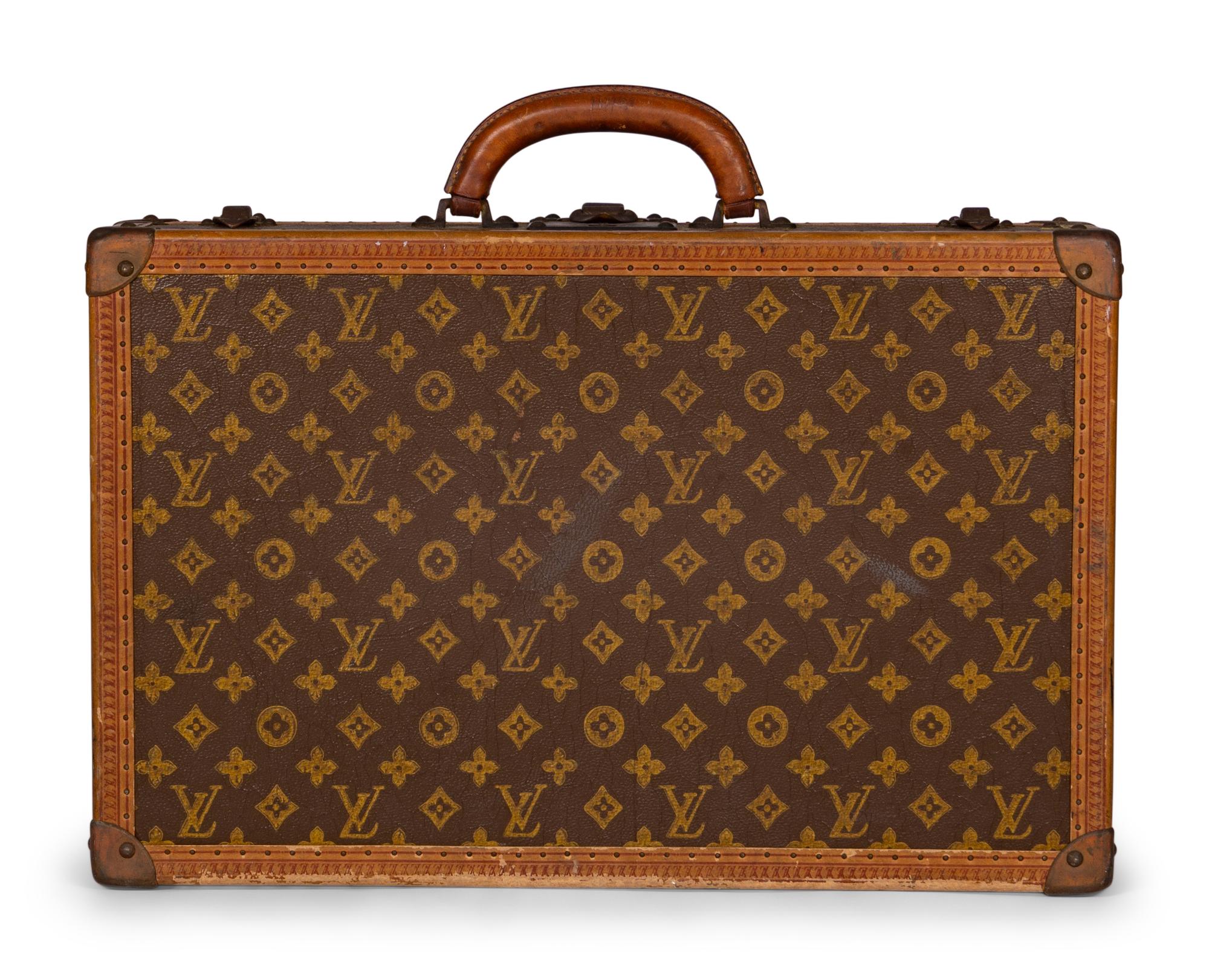 Louis Vuitton Stamped Hardside Suitcase, 1920s
