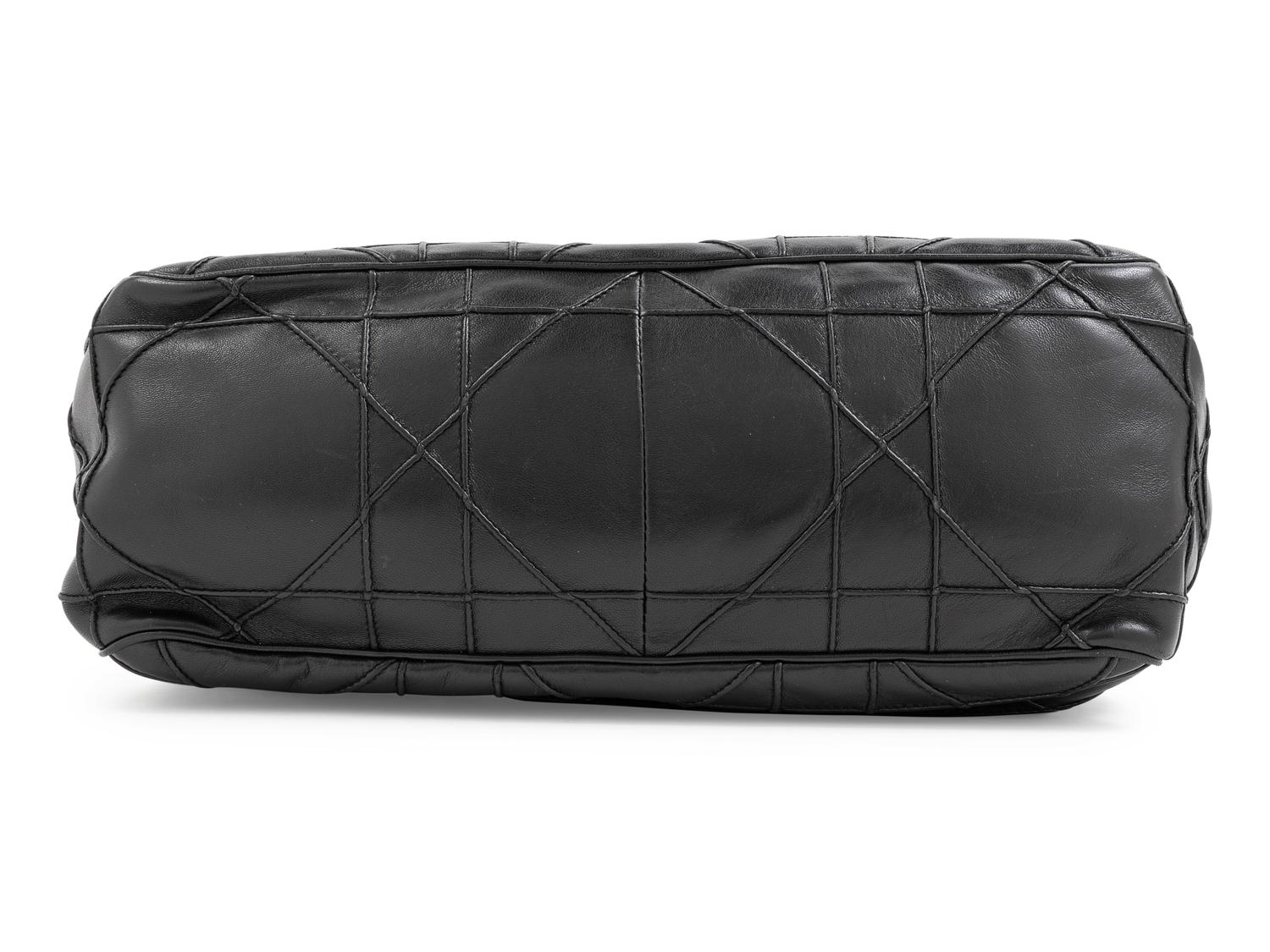 A Christian Dior Black Leather Handbag