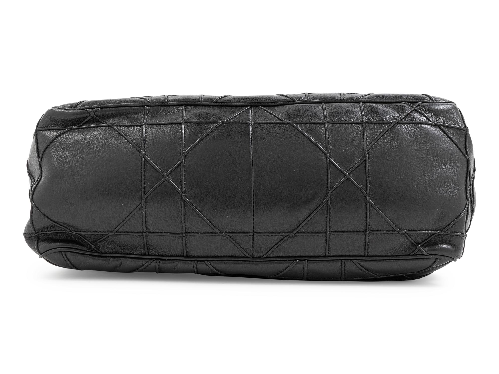 A Christian Dior Black Leather Handbag