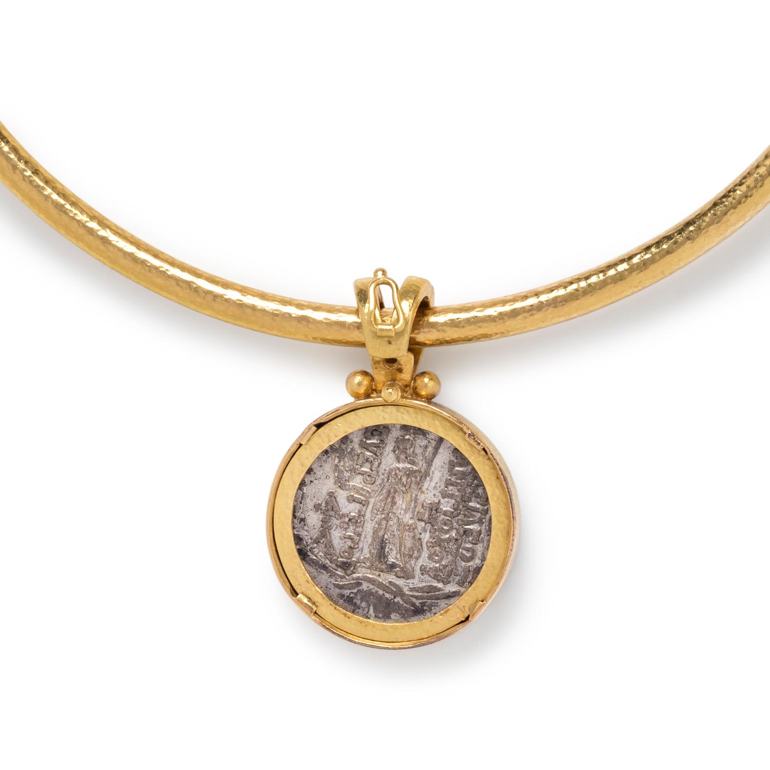 ELIZABETH LOCKE, YELLOW GOLD COLLAR NECKLACE AND PENDANTS