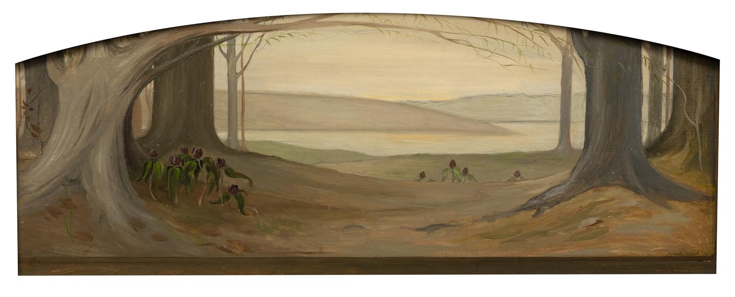 Decorative Landscape with Crocuses