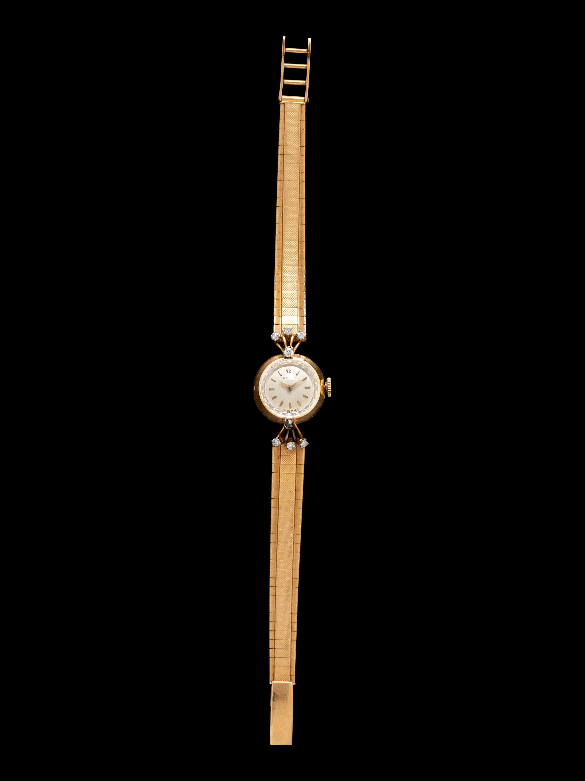 OMEGA, 18K YELLOW GOLD AND DIAMOND WATCH