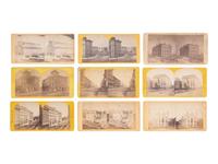 [EARLY PHOTOGRAPHY]. 33 mostly pre-fire stereoviews of Chicago, many by J. CARBUTT.