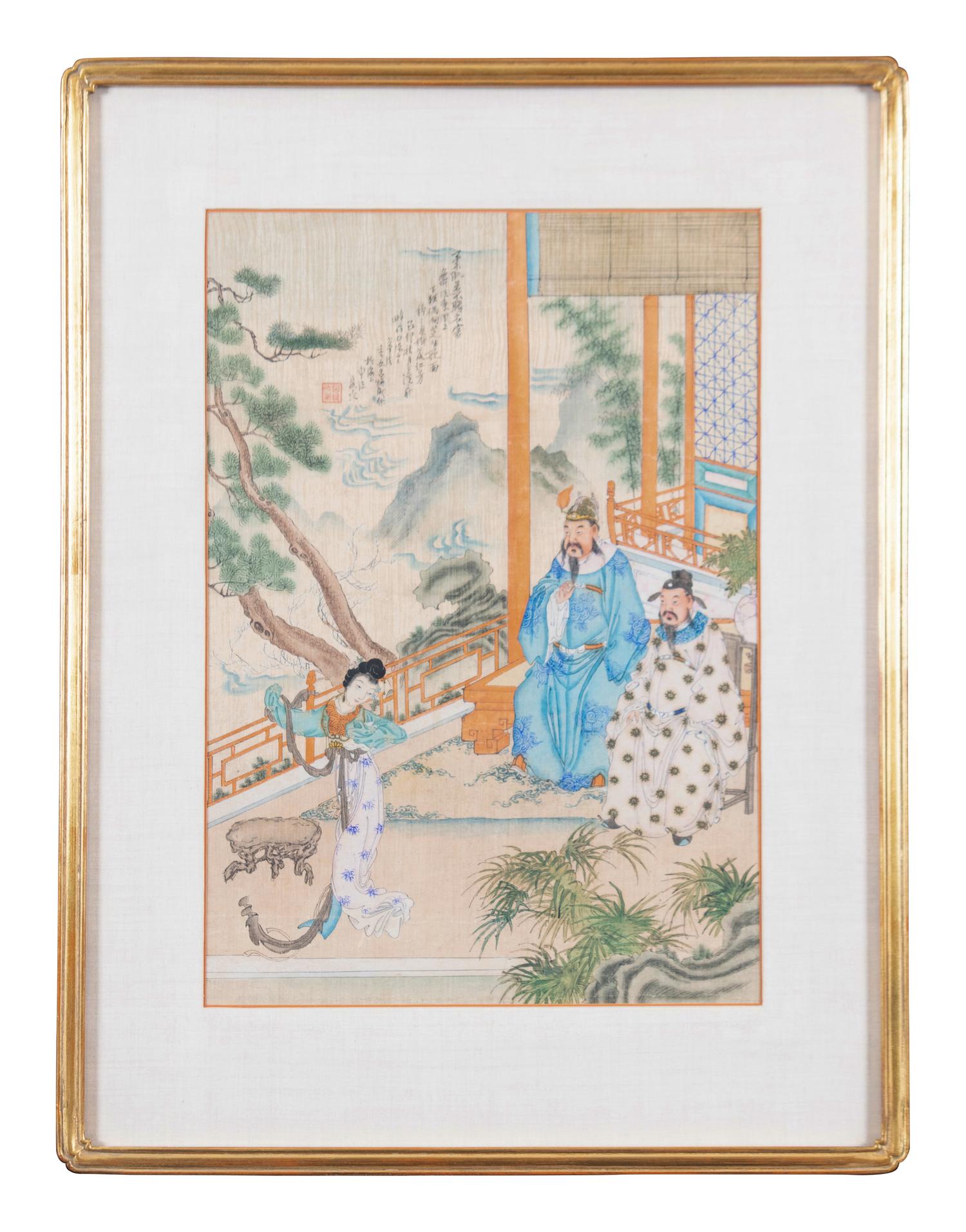 Two Chinese Paintings Depicting Ladies