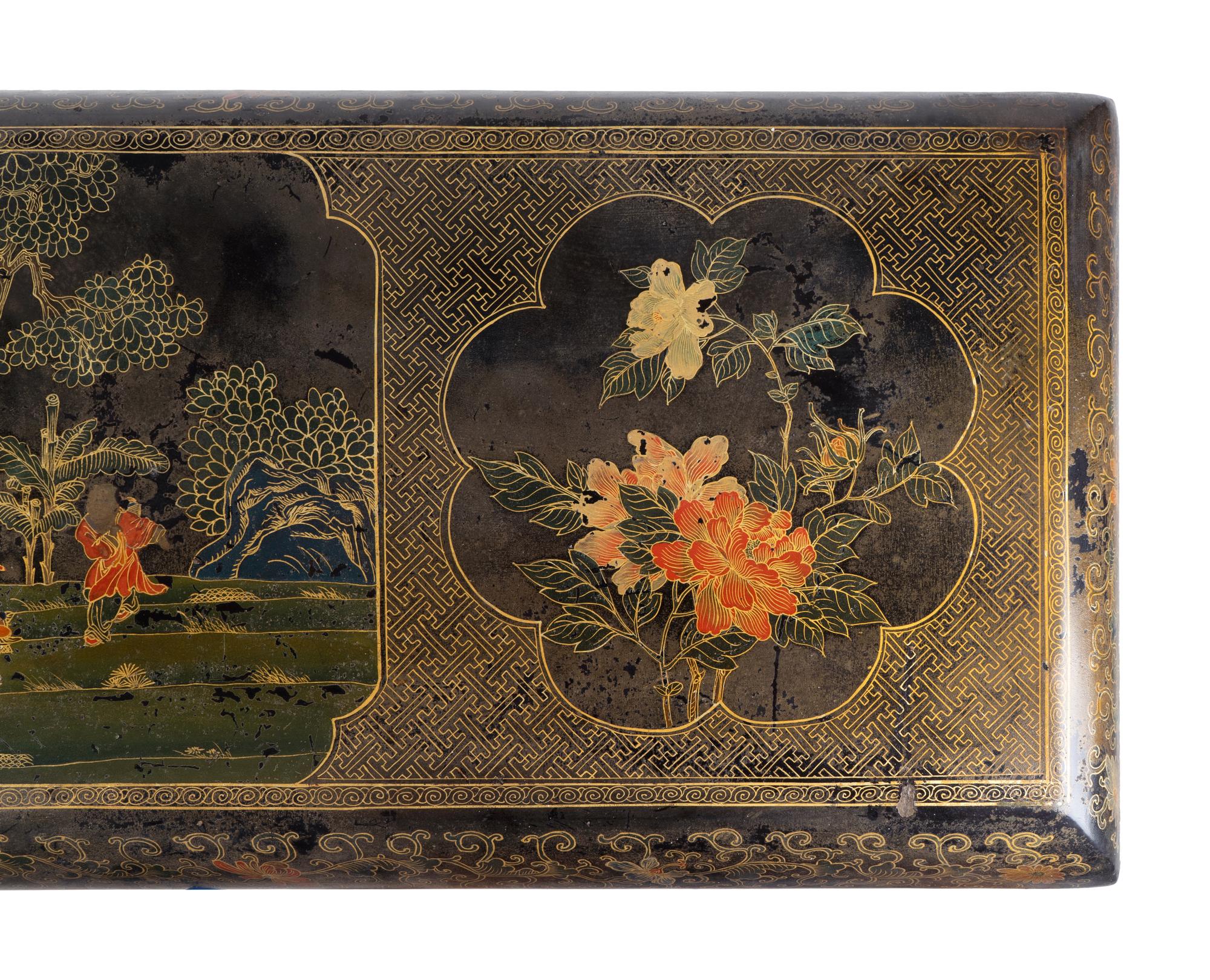 A Chinese Black and Gilt Lacquer Console Table — 20TH CENTURY