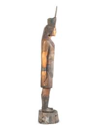 A Carved and Painted Wood Tobacco Trade Figure of a Native American