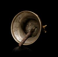 A Tibetan Gilt Bronze Ritual Hand Bell