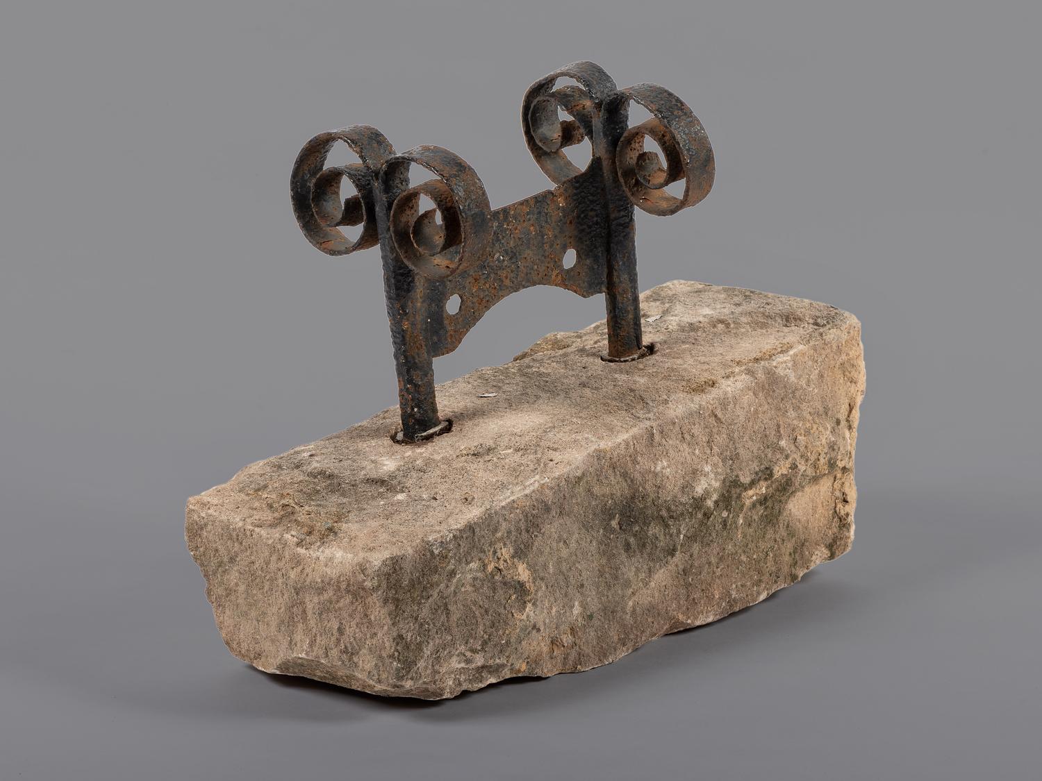 A Wrought Iron 'Ram's Horn' Bootscrape