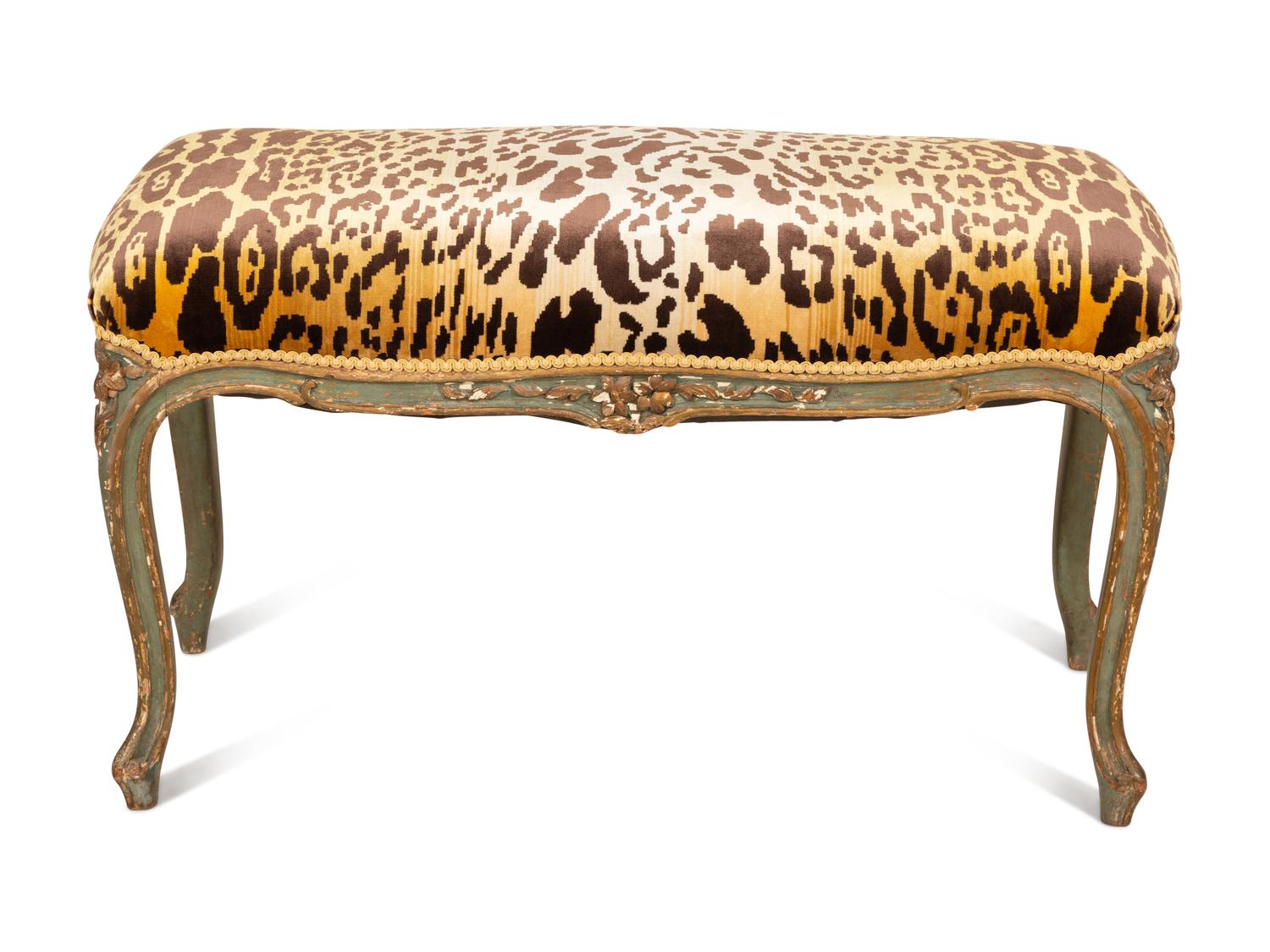 A Louis XV Painted Window Bench