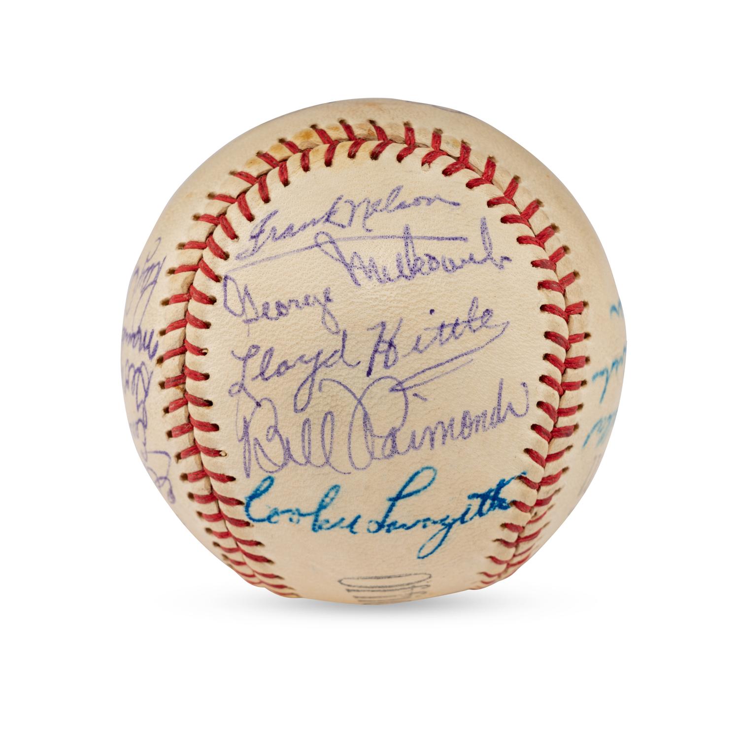 A 1949 Oakland Oaks Team Signed Autograph Baseball Featuring George Kelly and Billy Martin (JSA Letter of Authenticity)